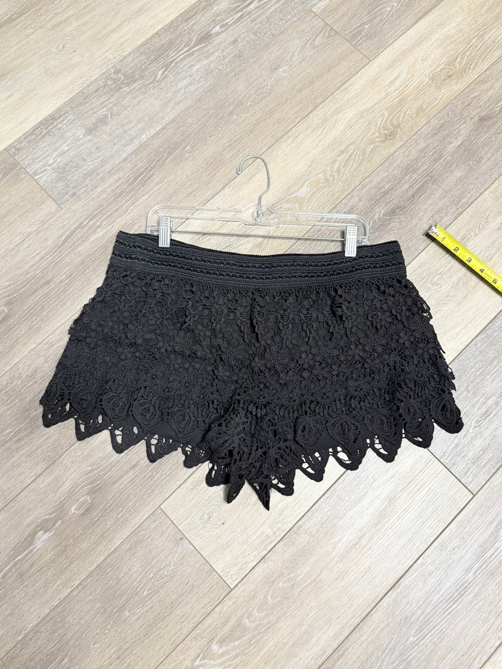 No Boundaries Black Crochet Lace Skort Shorts